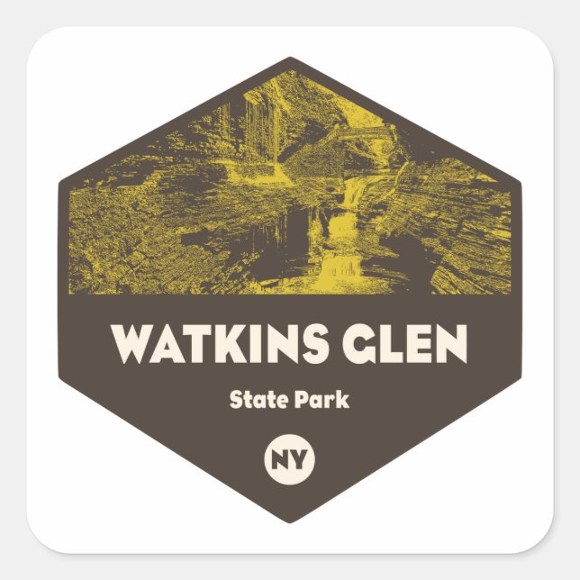 Adesivo Quadrado Watkins Glen State Park Nova Iorque (Frente)