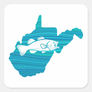 Adesivo Quadrado Wave de West Virginia
