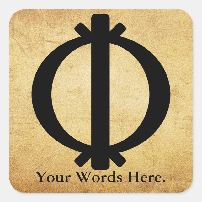 Adesivo Quadrado Wawa Aba | Símbolo de dureza e resistência (Frente)