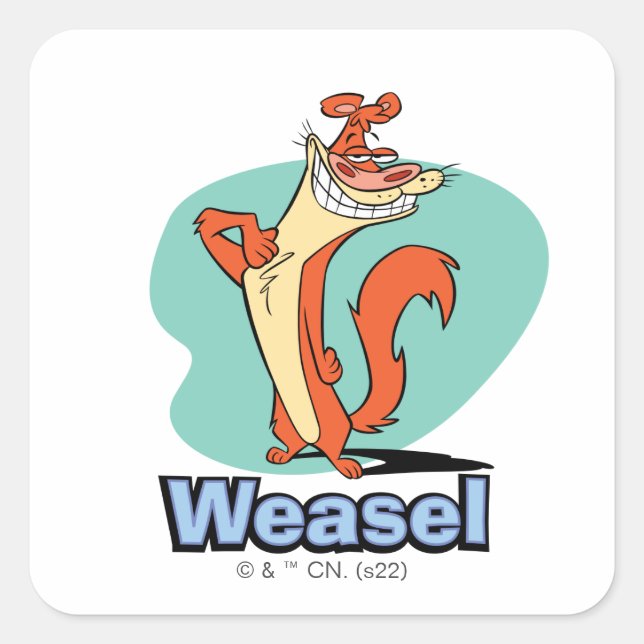 Adesivo Quadrado Weasel Proud Character Graphic (Frente)