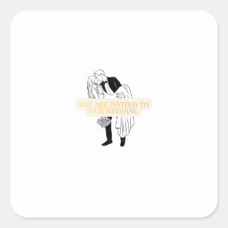 Adesivo Quadrado Wedding Invitation Card