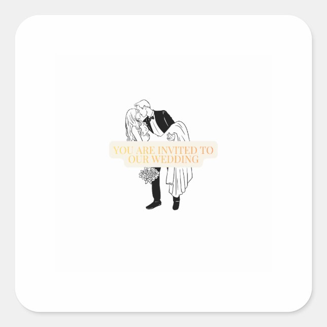 Adesivo Quadrado Wedding Invitation Card (Frente)