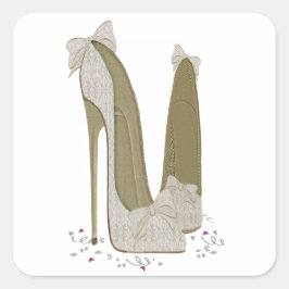 Adesivo Quadrado Wedding Stiletto Calçados Art