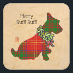 Adesivo Quadrado Wee Scottie Christmas Square Sticker<br><div class="desc">Estes "Wee Scottie Christmas Square Stickers" são excelentes para todas as suas embalagens, e combinam com as minhas opções de cartões de Natal "Wee Scottie Dog Fa-La-La-La, Ruff-Ruff-Ruff-La"! Cartão de Férias e Cartão de Férias de Natal para Cães Scottie. Encontre estes e muitos outros itens na minha coleção de cães...</div>