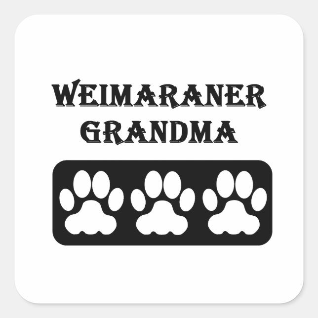 Adesivo Quadrado Weimaraner Grandma (Frente)