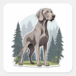 Adesivo Quadrado Weimaraner Sticker
