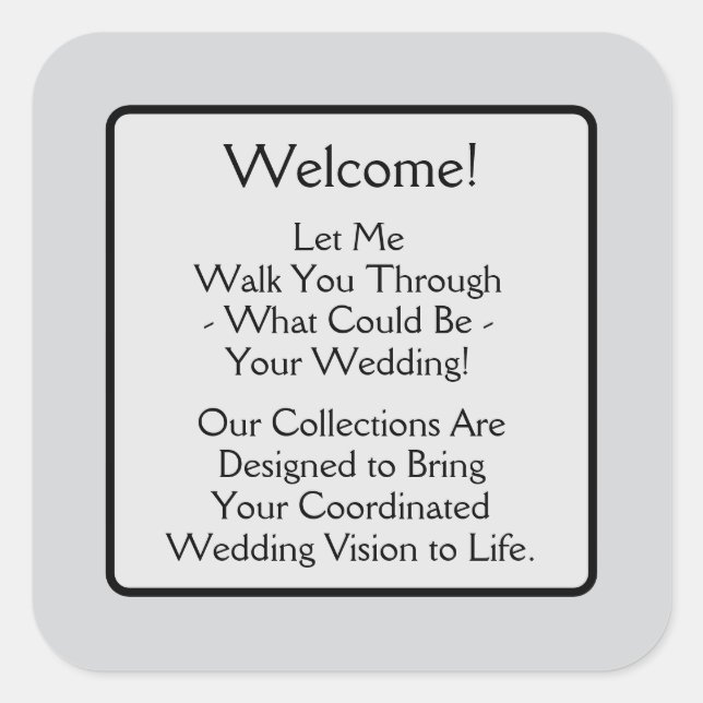 Adesivo Quadrado Welcome (Frente)