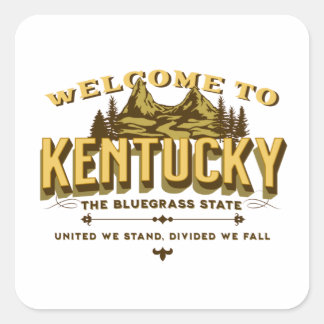 Adesivo Quadrado Welcome to Kentucky 