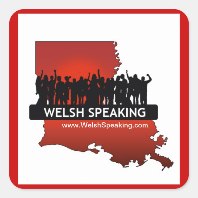 Adesivo Quadrado Welsh Falando "Autocolantes" (Frente)