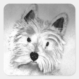 Adesivo Quadrado West Highland White Terrier