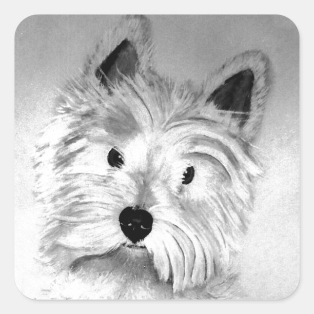 Adesivo Quadrado West Highland White Terrier (Frente)