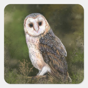 Adesivo Quadrado Western Barn Owl Sticker
