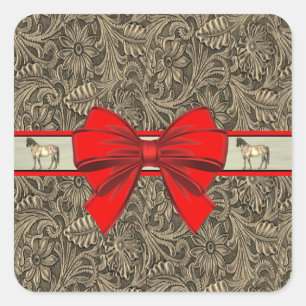 Adesivo Quadrado Western Faux Tool Leather Impressão