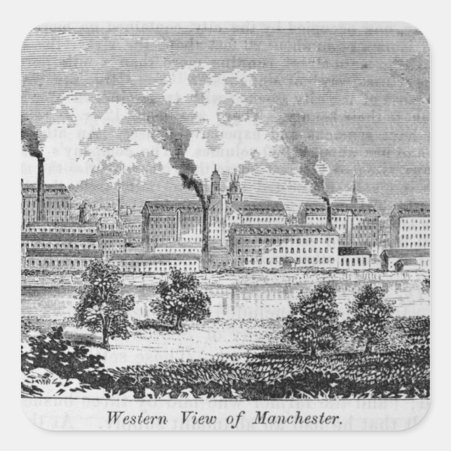 Adesivo Quadrado Western View de Manchester (Frente)