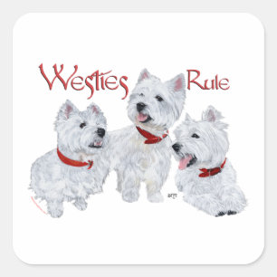 Adesivo Quadrado Westies Mandam!