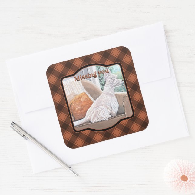 Adesivo Quadrado Westin Olhando uma janela (Envelope)