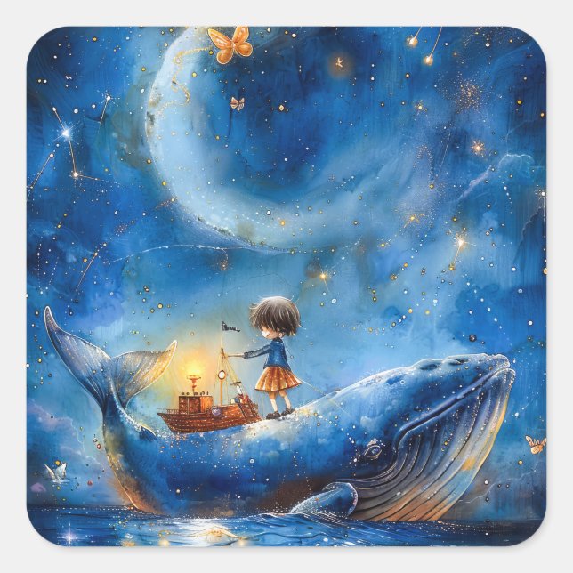 Adesivo Quadrado Whale Fantasy (Frente)