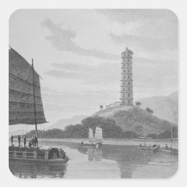 Adesivo Quadrado Whampoa Pagoda, 1810 (Frente)