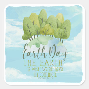 Adesivo Quadrado Whimcolor Watercolor Earth Stickers com aspas
