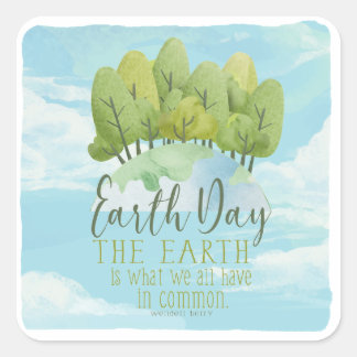 Adesivo Quadrado Whimcolor Watercolor Earth Stickers com aspas