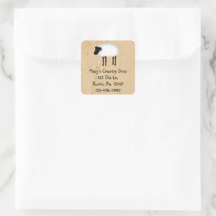 Adesivo Quadrado Whimical Sheep Business Sticker