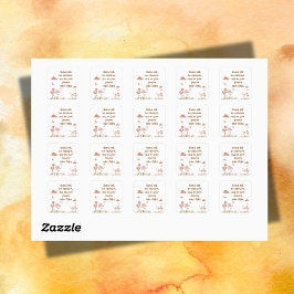 Adesivo Quadrado Whimsical Boho Flamingo Monograma |