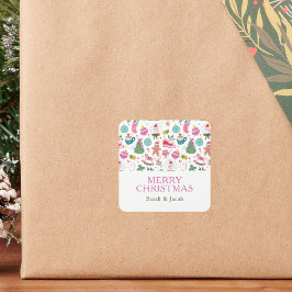 Adesivo Quadrado Whimsical Christmas Stickers