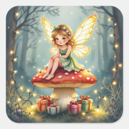 Adesivo Quadrado Whimsical Fairytale Christmas 
