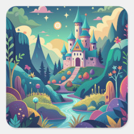 Adesivo Quadrado Whimsical Wonderland