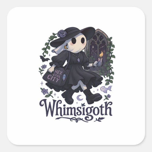Adesivo Quadrado Whimsigoth Com Clássico Urbano – Magia Urbana Enco (Frente)