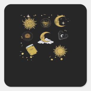 Adesivo Quadrado Whimsigoth Sun Moon Witchy Classic