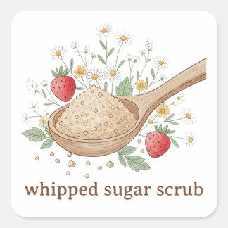 Adesivo Quadrado Whipped Sugar Scrub Label | Custom Skincare