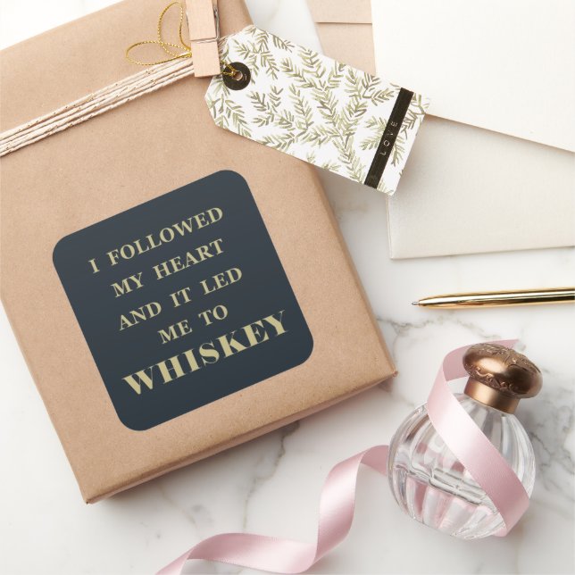 Adesivo Quadrado Whiskey cita bebidas alcoólicas engraçadas dizendo (Presentear)