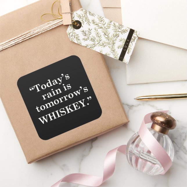 Adesivo Quadrado Whiskey cita bebidas alcoólicas engraçadas dizendo (Presentear)