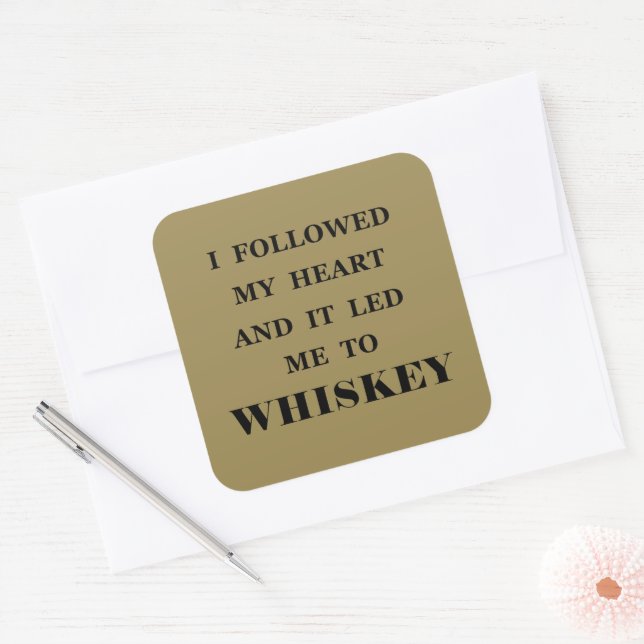 Adesivo Quadrado Whiskey cita bebidas alcoólicas engraçadas dizendo (Envelope)