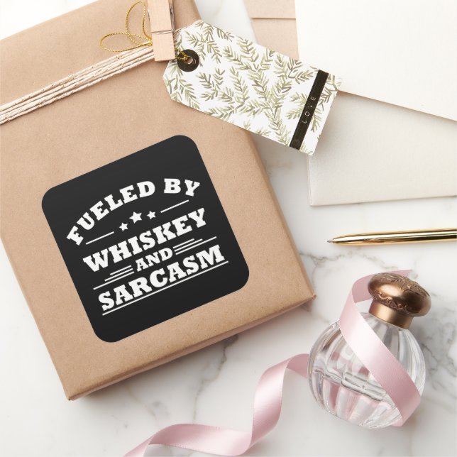 Adesivo Quadrado Whiskey cita discursos engraçados sobre álcool beb (Presentear)