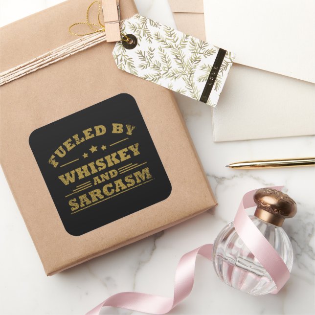 Adesivo Quadrado Whiskey cita discursos engraçados sobre álcool beb (Presentear)