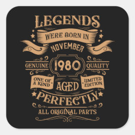 Adesivo Quadrado whiskey de aniversário de vintage personalizado te