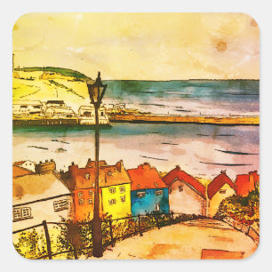 Adesivo Quadrado Whitby Yorkshire 199 Degraus original      