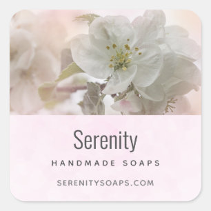 Adesivo Quadrado White Apple Blossom Fotografia Soap Business