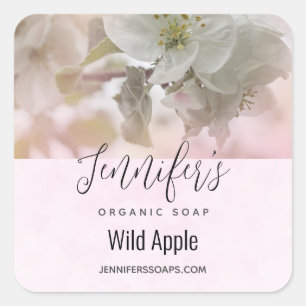 Adesivo Quadrado White Apple Blossom Fotografia Soap Business