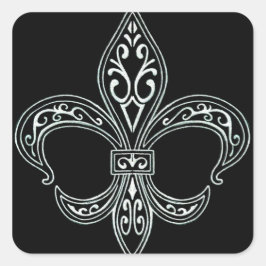 Adesivo Quadrado White Fleur De Lis Sticker