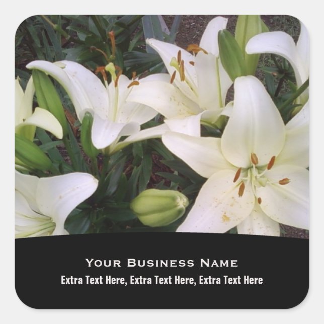 Adesivo Quadrado White Lily Stickers (Frente)