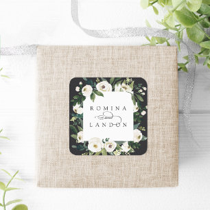 Adesivo Quadrado White Peony   Casamento de quadro floral personali