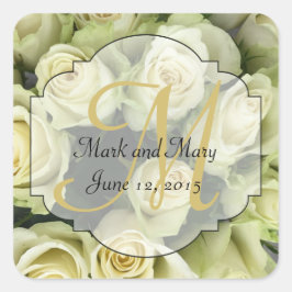 Adesivo Quadrado White Roses Suite Blush Champagne