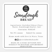 White Sourdough Ingredient Cottage Law Sticker