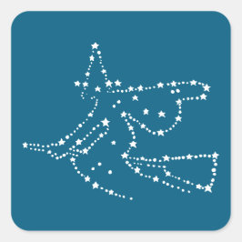 Adesivo Quadrado White Starry Witeen Halloween