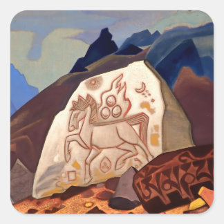 Adesivo Quadrado “White Stone - Horse of Happiness” by Nicholas Roe