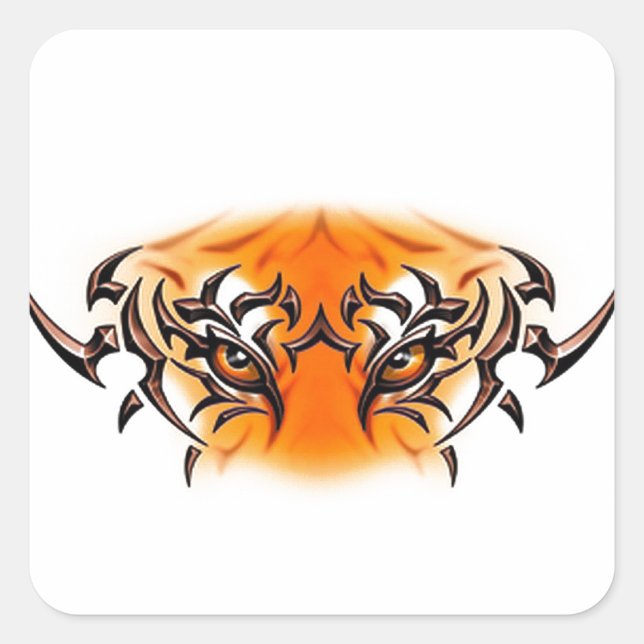 Adesivo Quadrado white-tiger-tattoo-color-eyes-face (Frente)