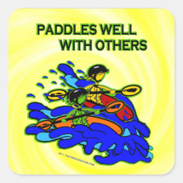Adesivo Quadrado Whitewater Paddles Bem Com Outros